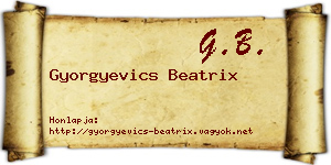 Gyorgyevics Beatrix névjegykártya